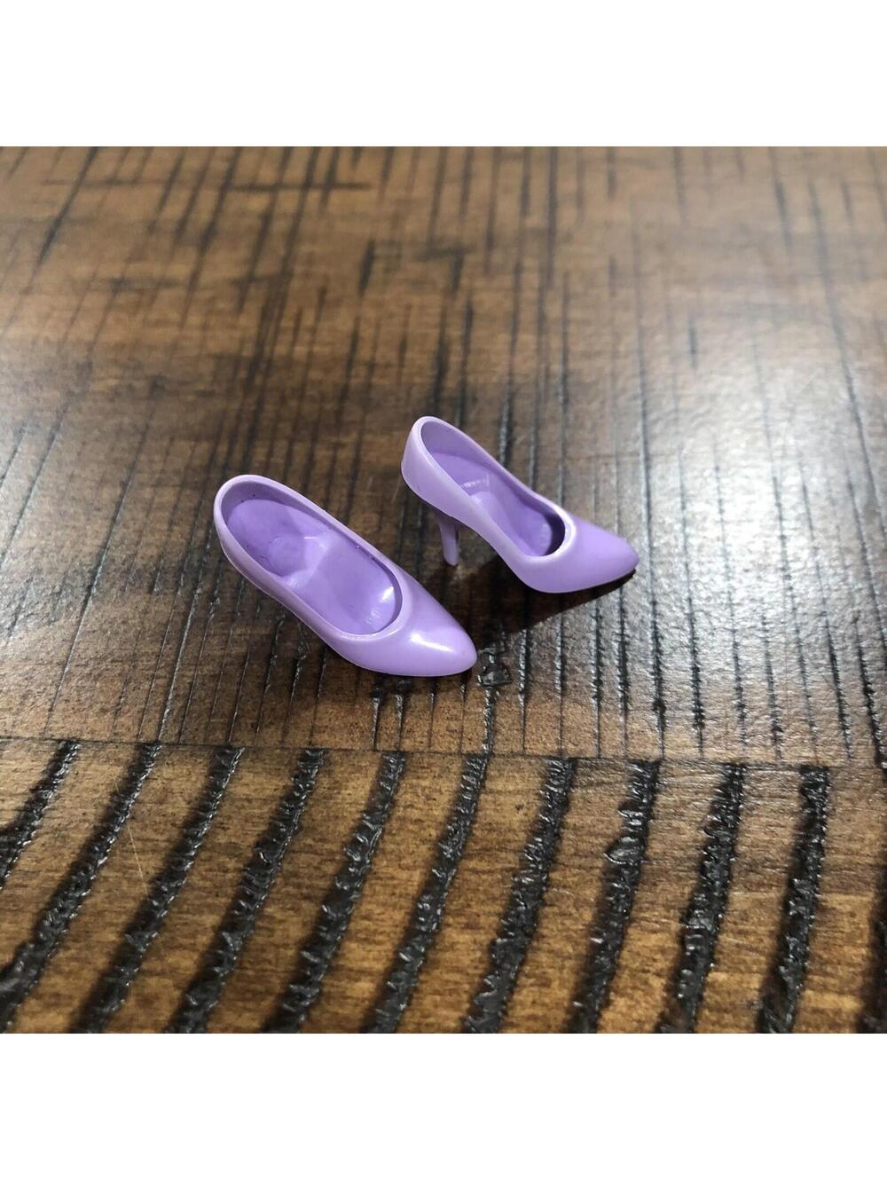 Vintage Barbie Purple Pointy Toe Pumps, Superstar Era High Heel , Hong Kong